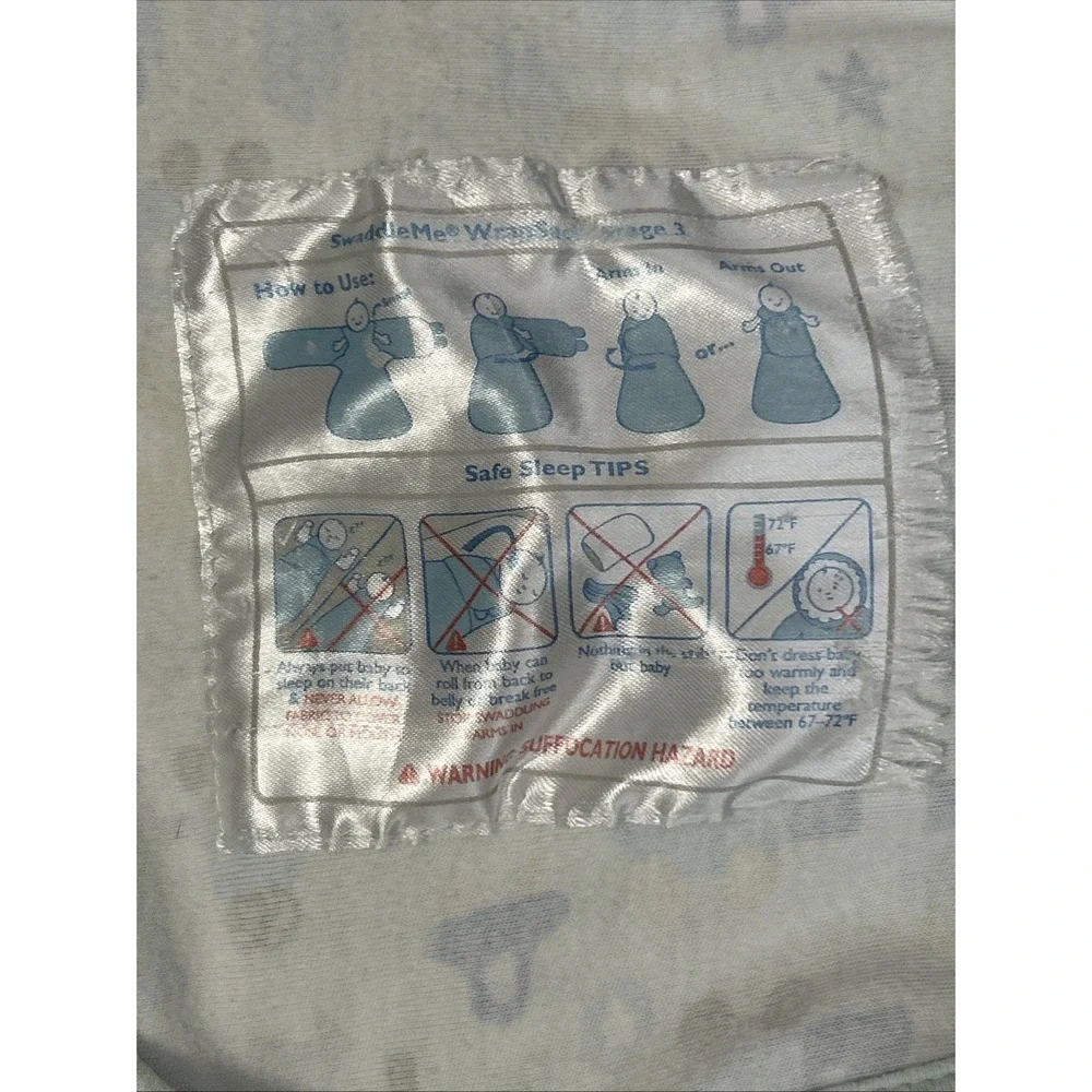 Swaddle Me Summer Blue Boys Trucks Cars Train Baby Snuggle Sleep Sack Size Small